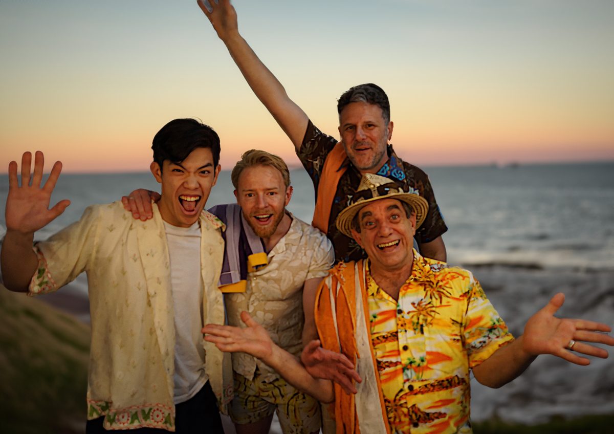 Four men on the beach