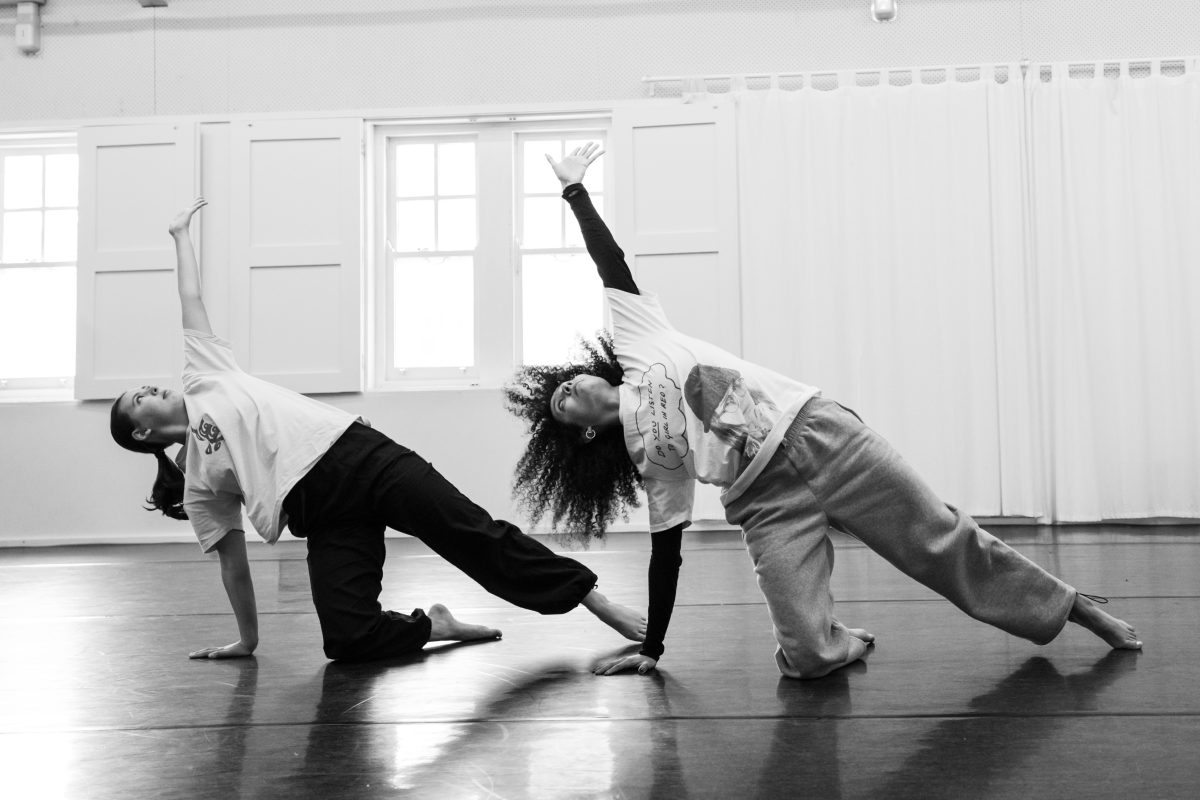 Two women dancing