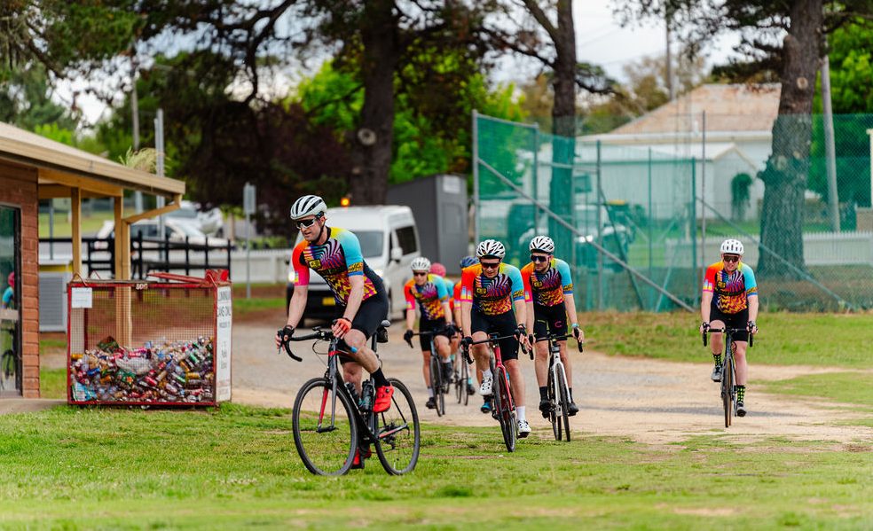 Group of people riding bikes