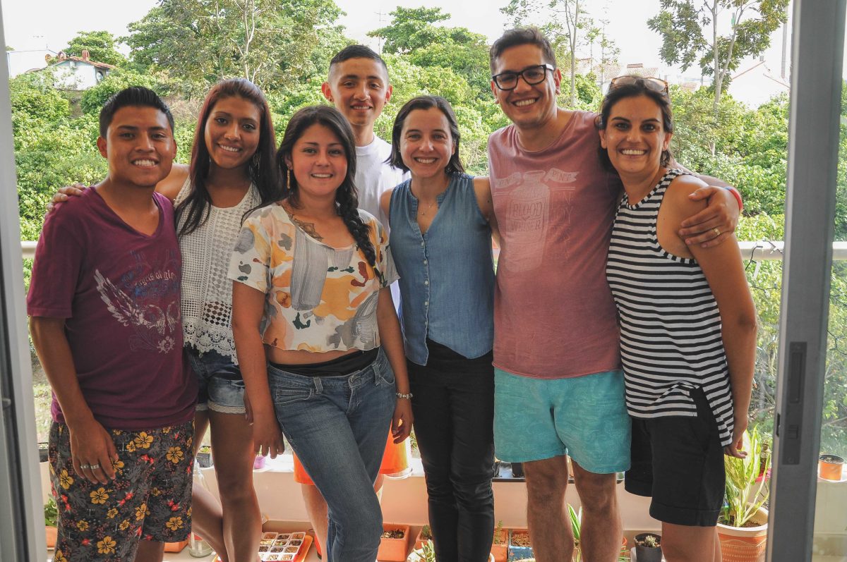 Lauren with her husband Jose and children she taught in Bucaramanga