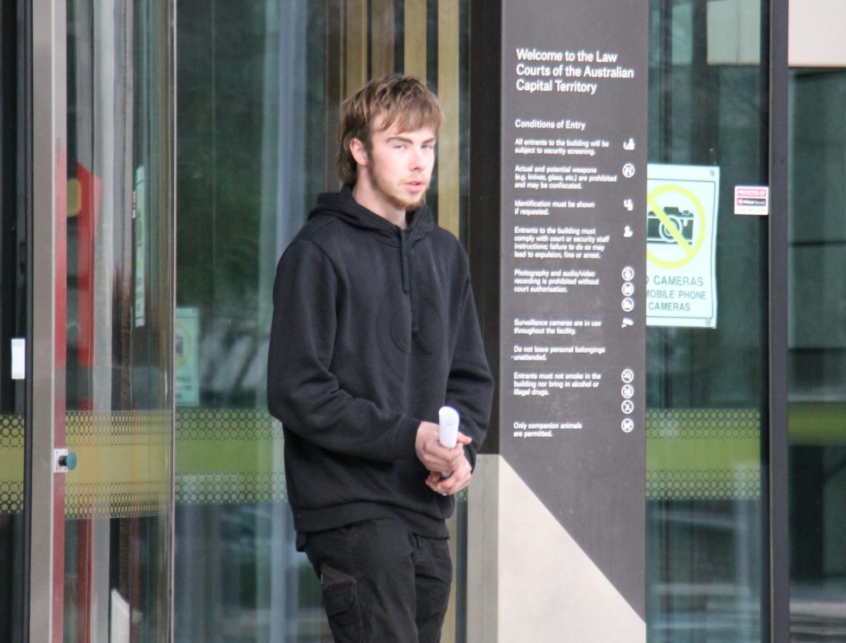 young man leaving court