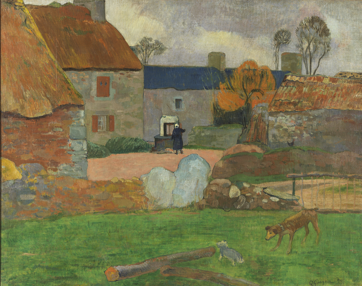 Painting of farmhouse by Paul Gauguin