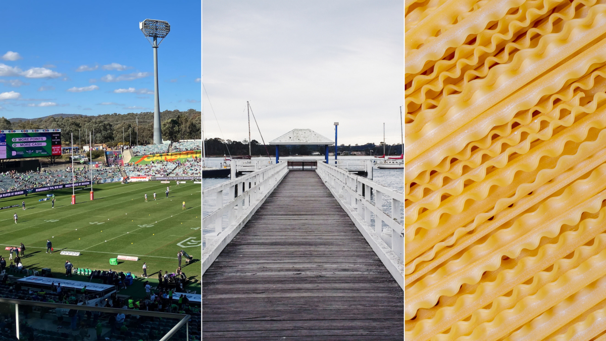 GIO stadium, Batemans Bay jetty, pasta