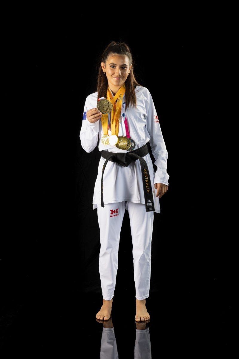 martial arts girl with prize