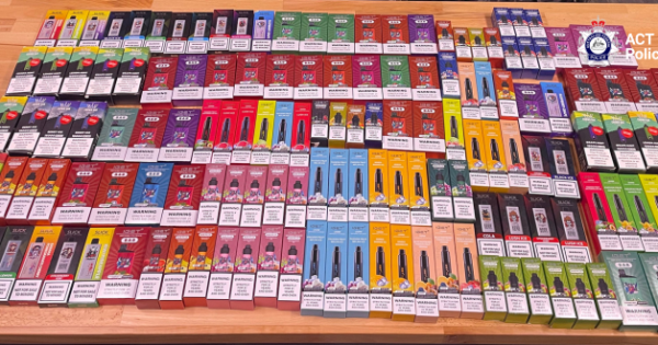 150 vapes allegedly seized in north Canberra traffic stop