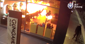 WATCH: Police release CCTV of alleged arson at Gungahlin barber shop as they call for information