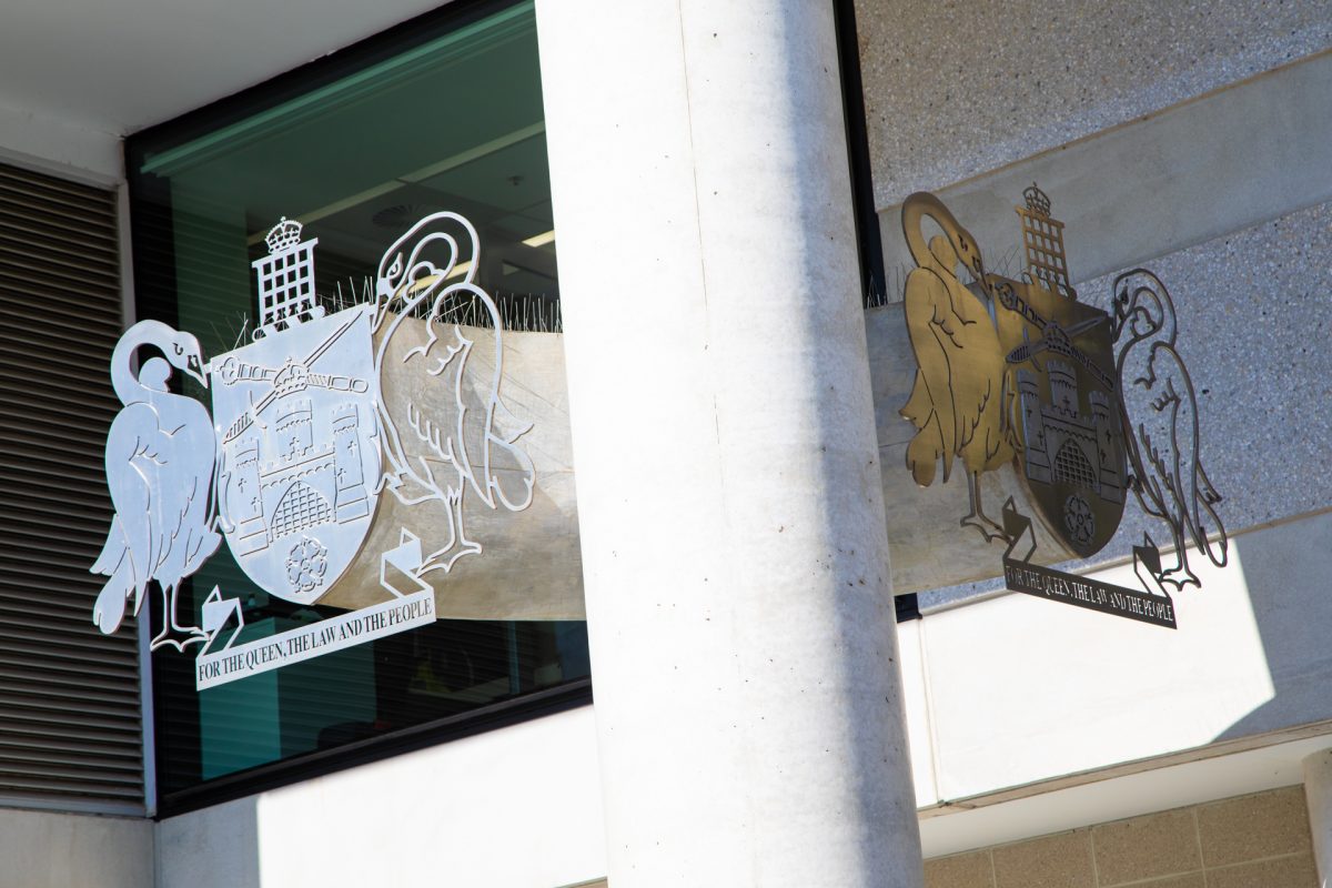 Crests on ACT Magistrates Court building