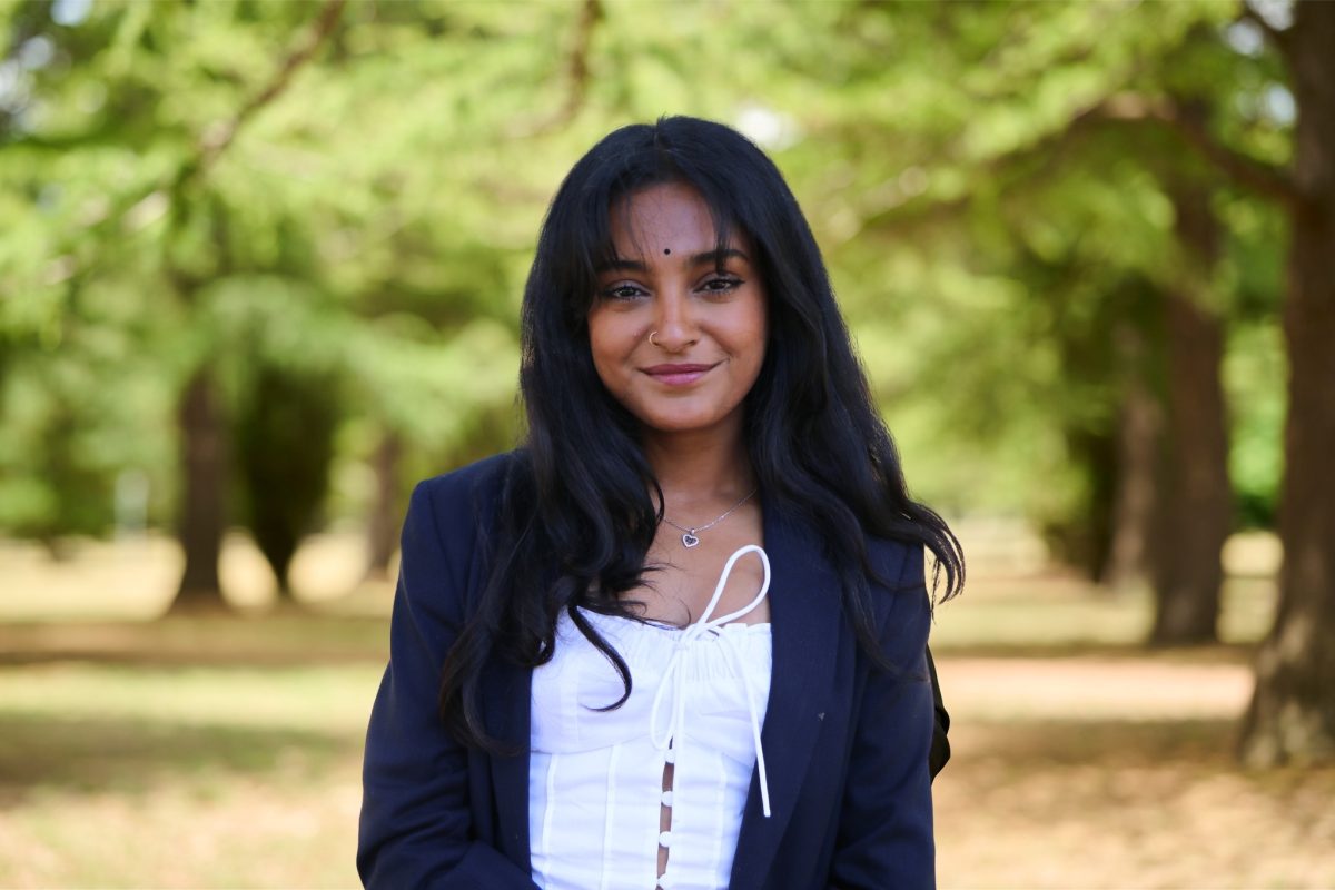 Harini Rangarajan, the Greens candidate, in a forrest 