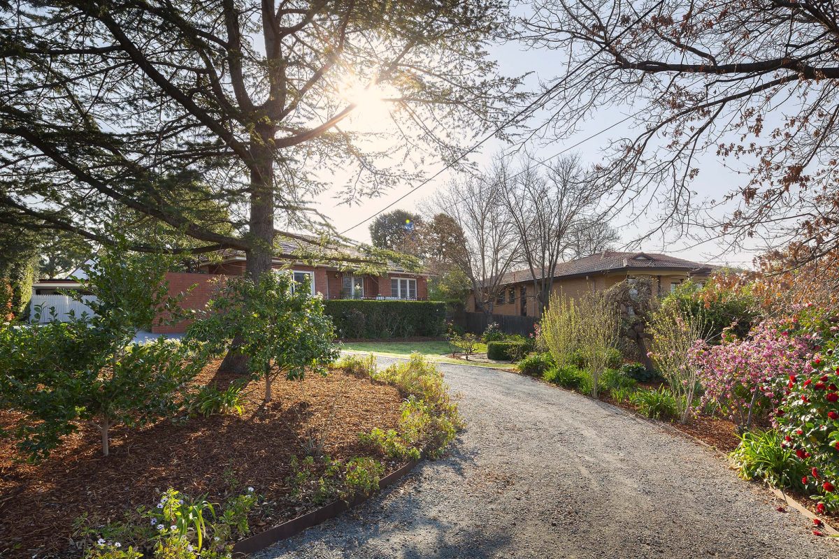 driveway and house