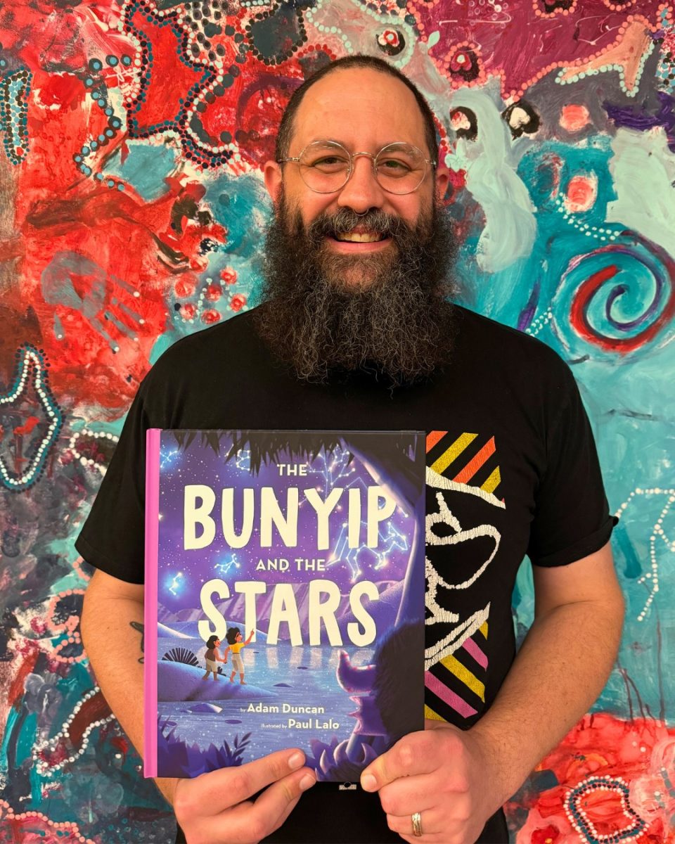 Author Adam Duncan with his new book, Bunyip