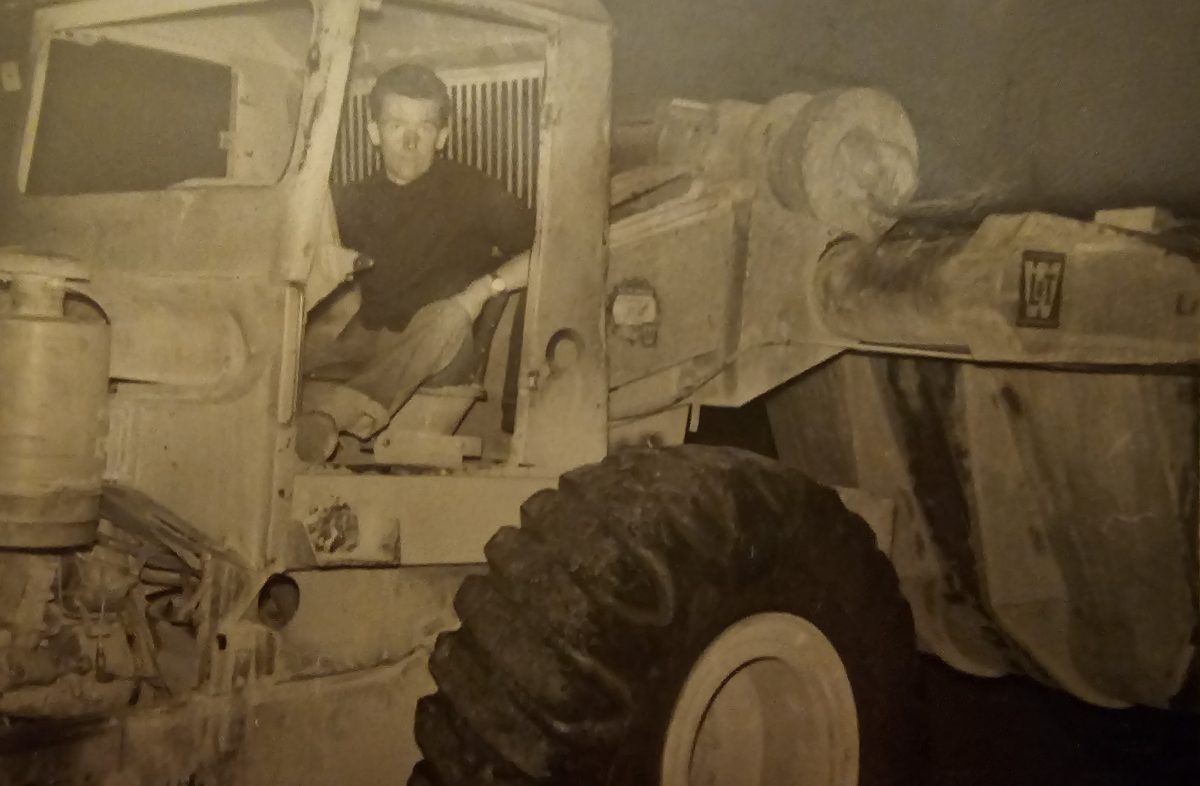 old photo of man working on the Snowy Hydro project