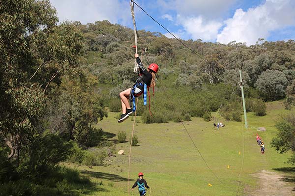 children on flying fox