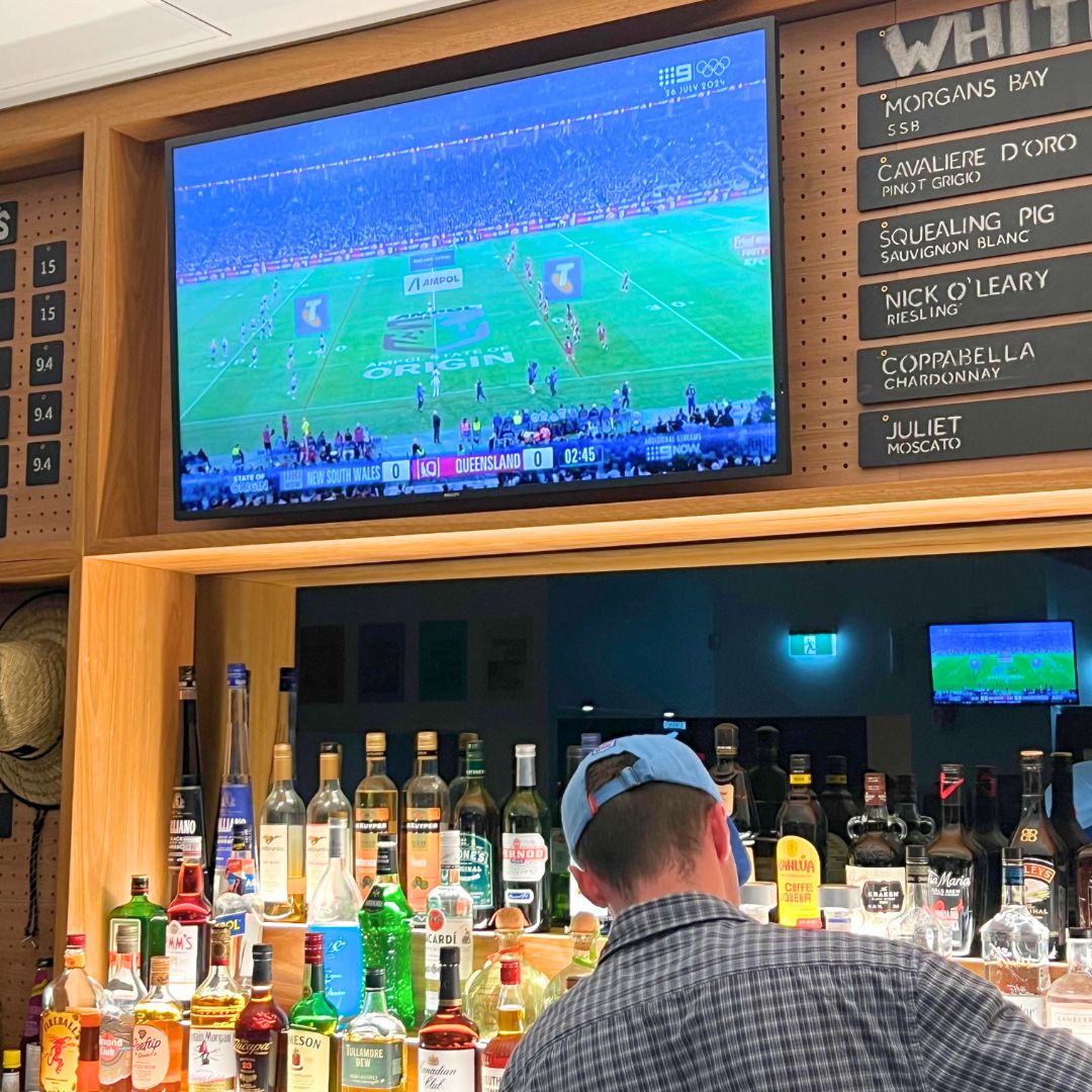 above-bar sports TV at the ruc