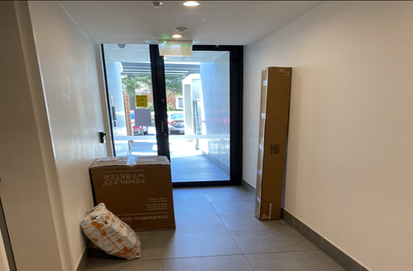 parcels blocking apartment foyer