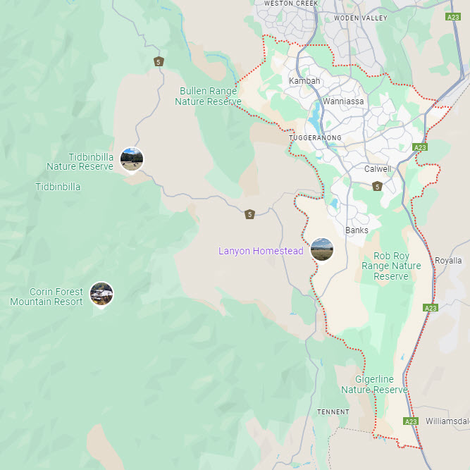 Tuggeranong map