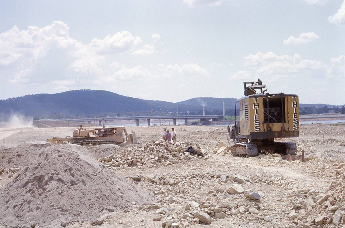 earthworks on Lake Burley Griffin