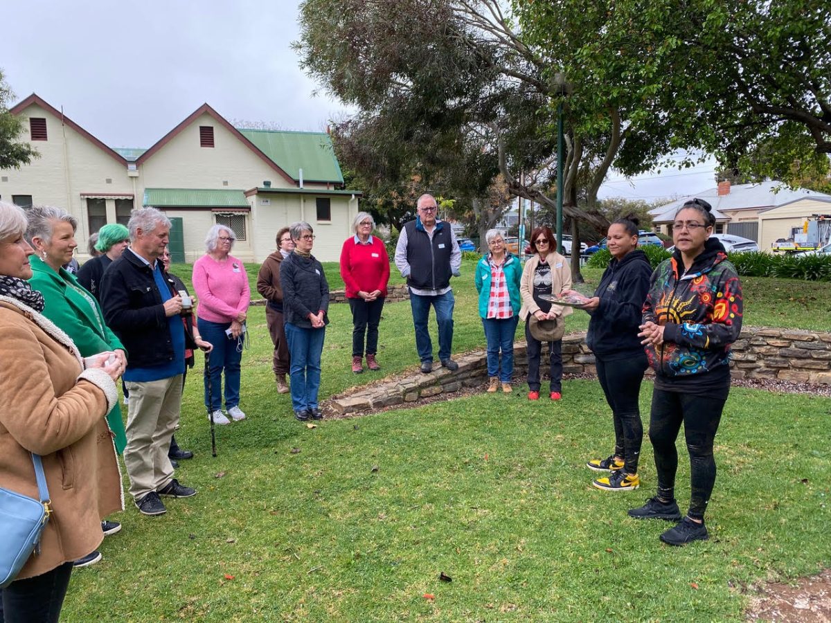 Group gathered for a smoking ceremony.