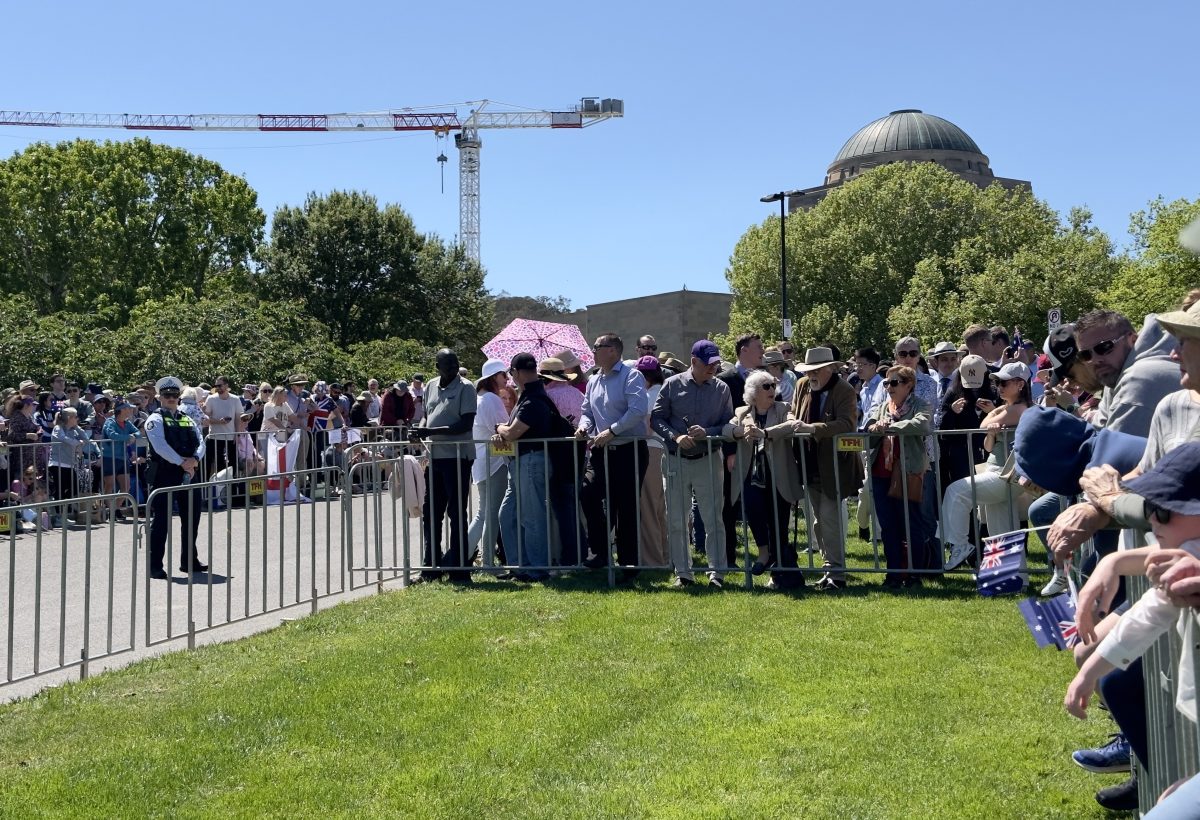 The scene at the war memorial.