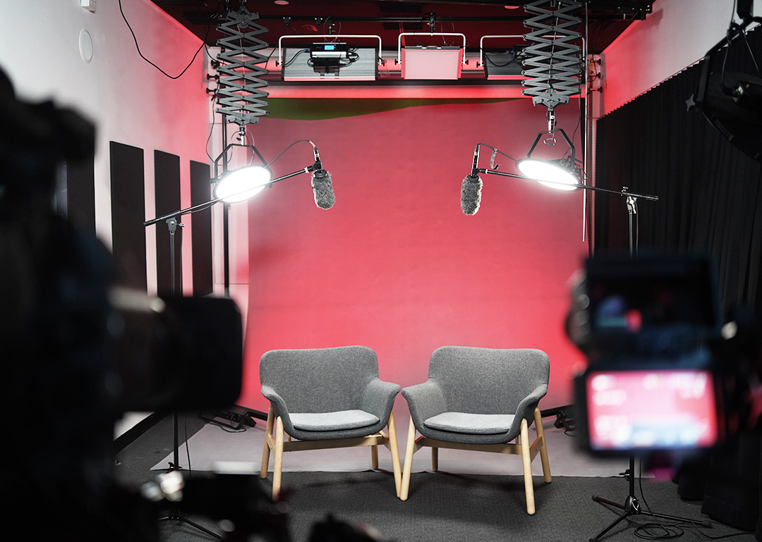 a professional TV recording set up