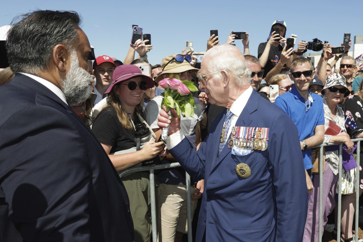 King Charles meeting well-wishers outside Parliament House