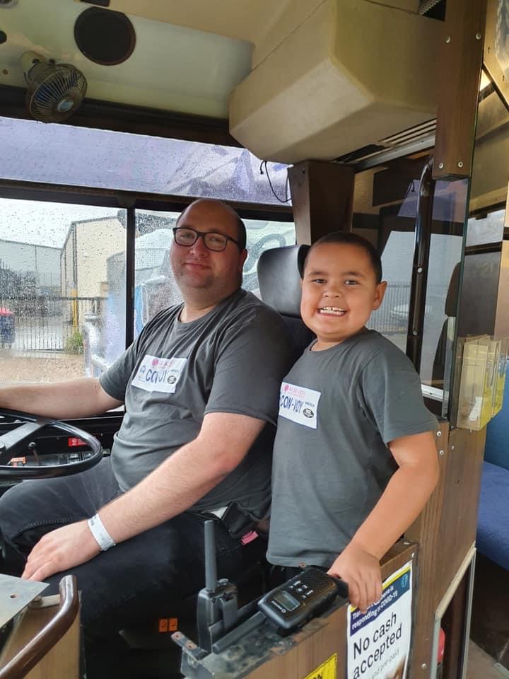 Bus driver Zac Mathes and cousin Logan Cirson