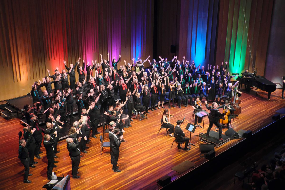 Mass choir on stage