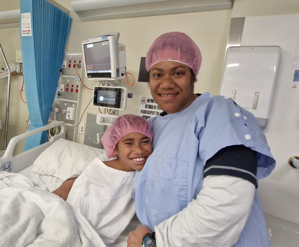 mother and daughter in a hospital bed