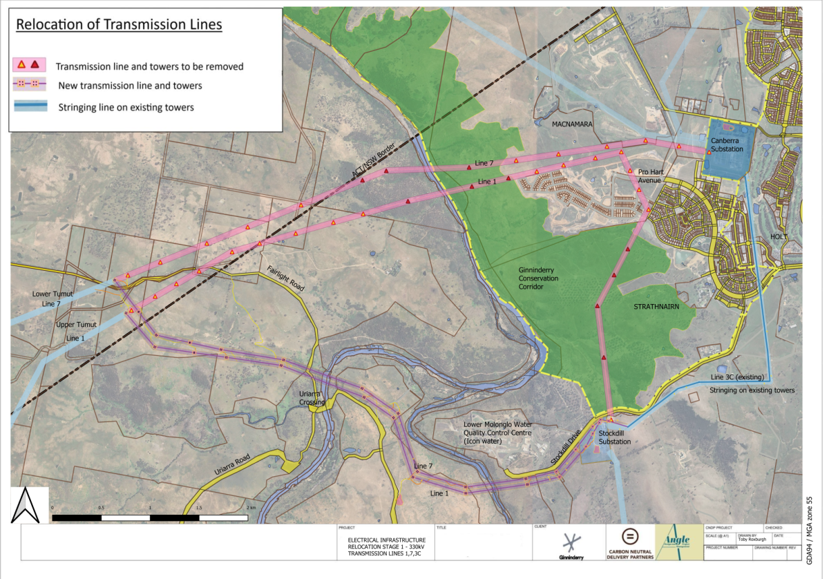 Map showing substations