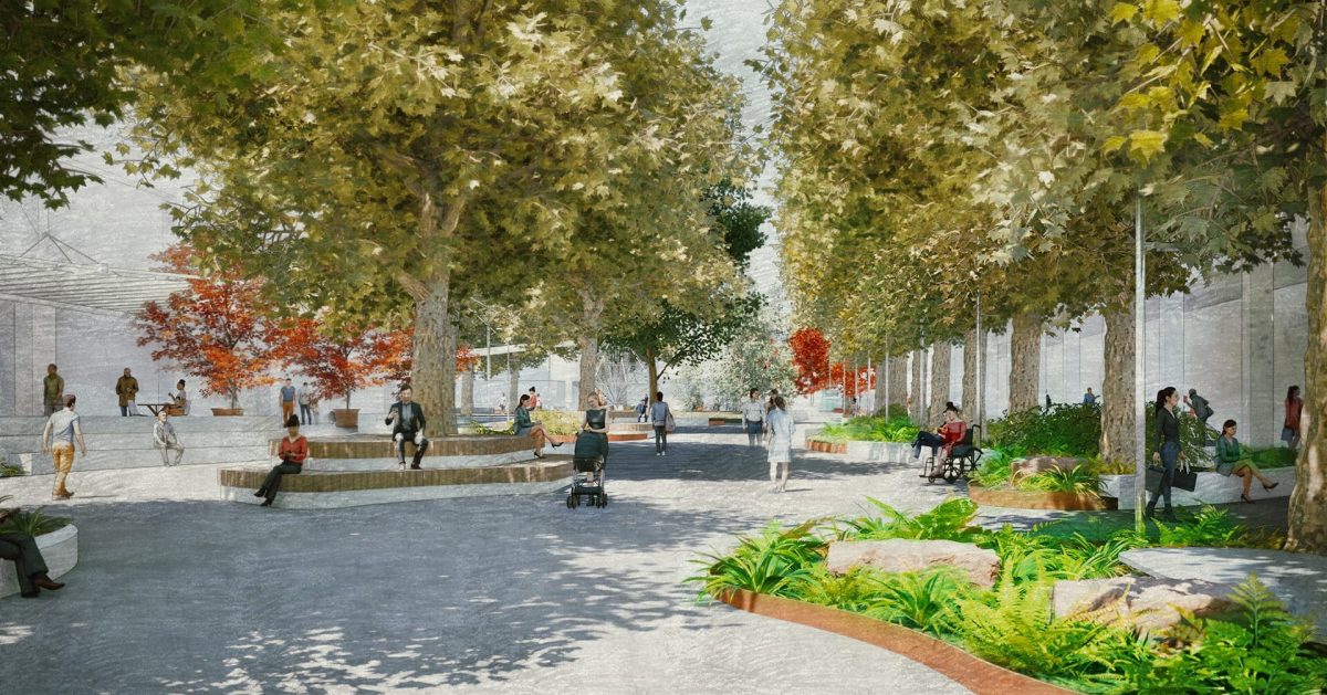 render of proposed streetscape