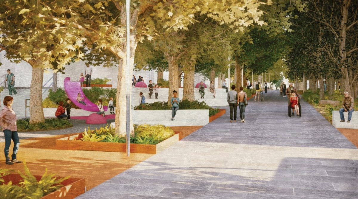 render of proposed streetscape