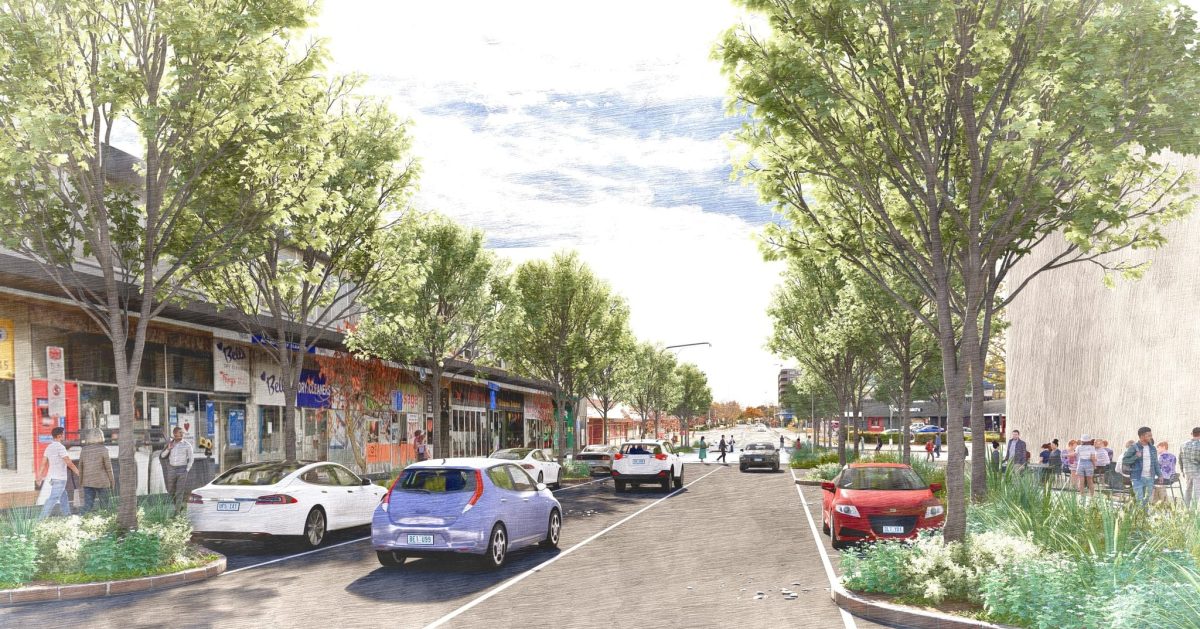 render of proposed streetscape