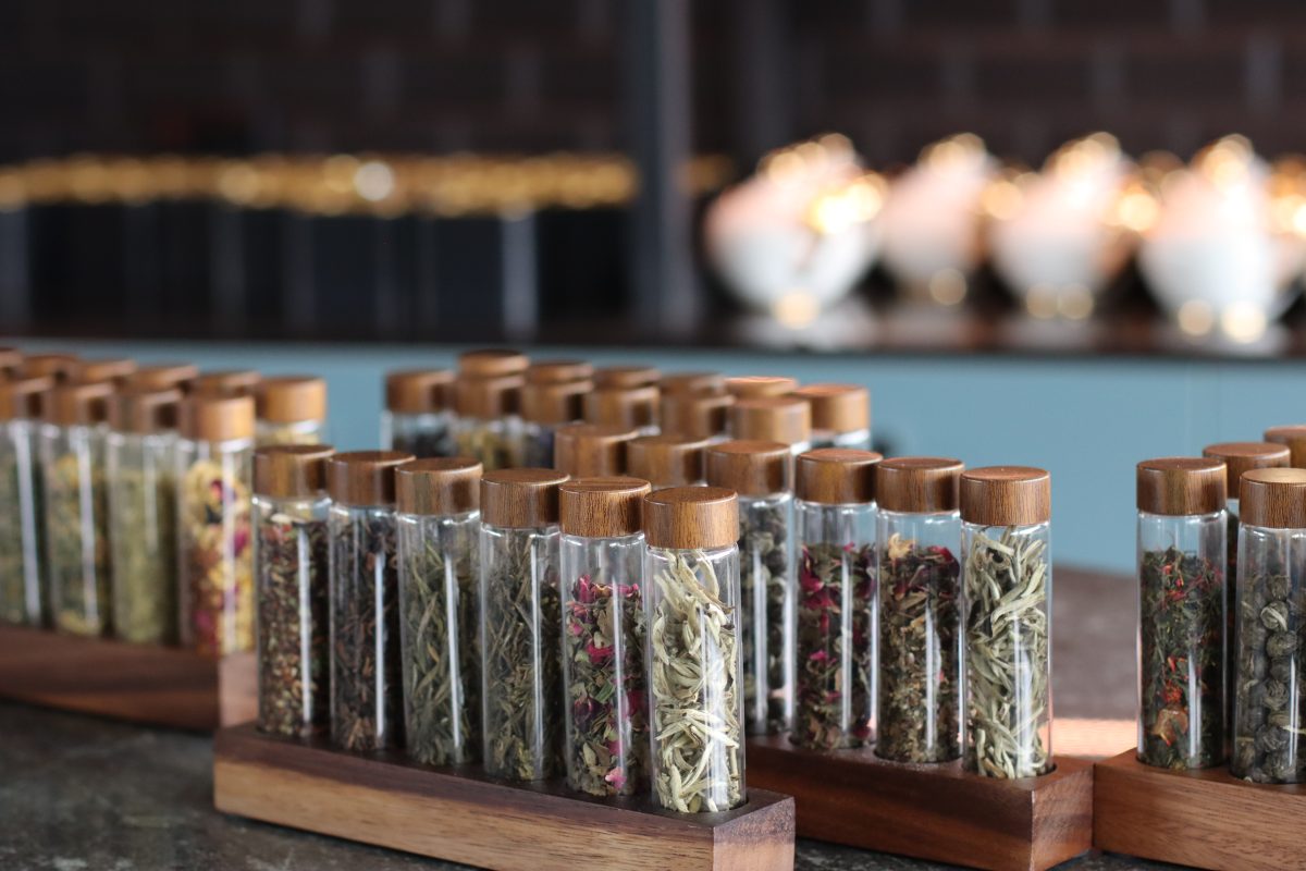 A curated selection of teas at Qtea