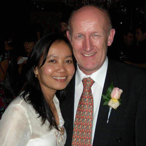 Phil with his Balinese wife, Awie Ambarawati