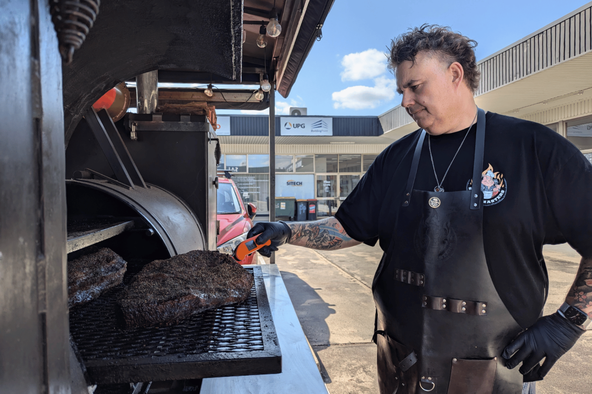 Scott Masters with his Texas style BBQ.