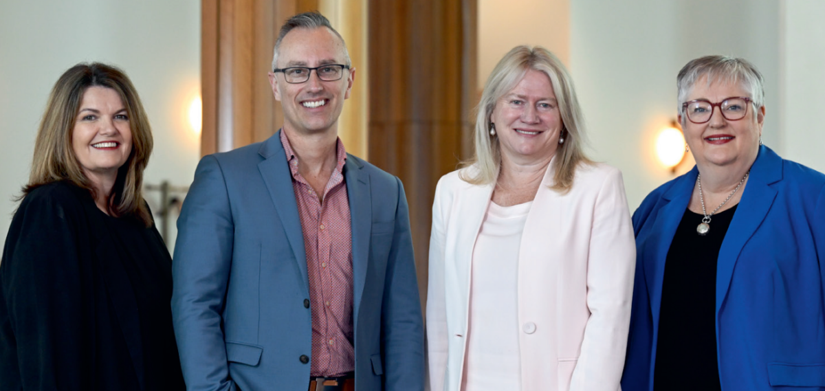  Leanne Martens (A/g Chief Operating Officer), Scott Mischke (Chief People Officer), Leonie McGregor (Chief Executive Officer), and Kate Wandmaker (Deputy CEO) 