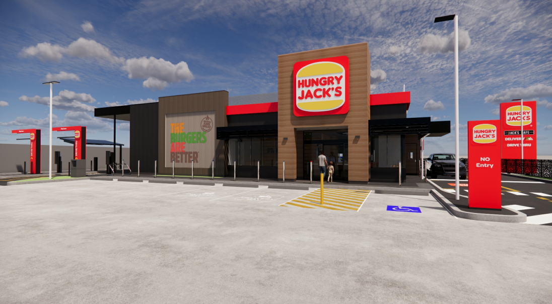 An artist's impression of the proposed Hungry Jack's restaurant and drive-through at Nicholls