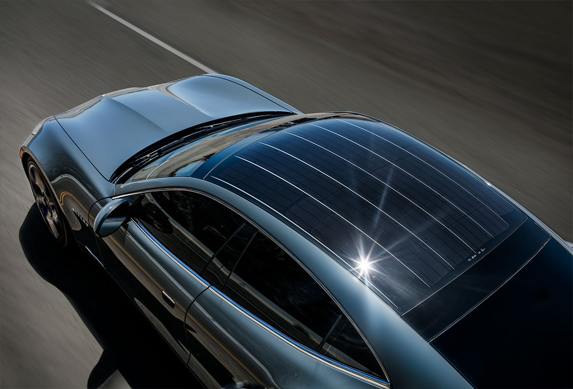 The solar roof on the Fisker Revero