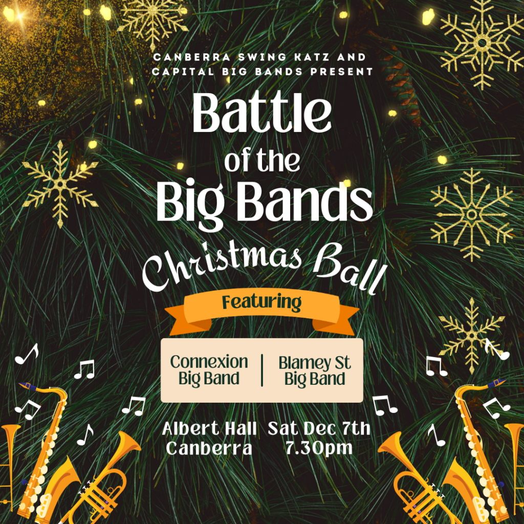 A banner for the battle of the big bands event 