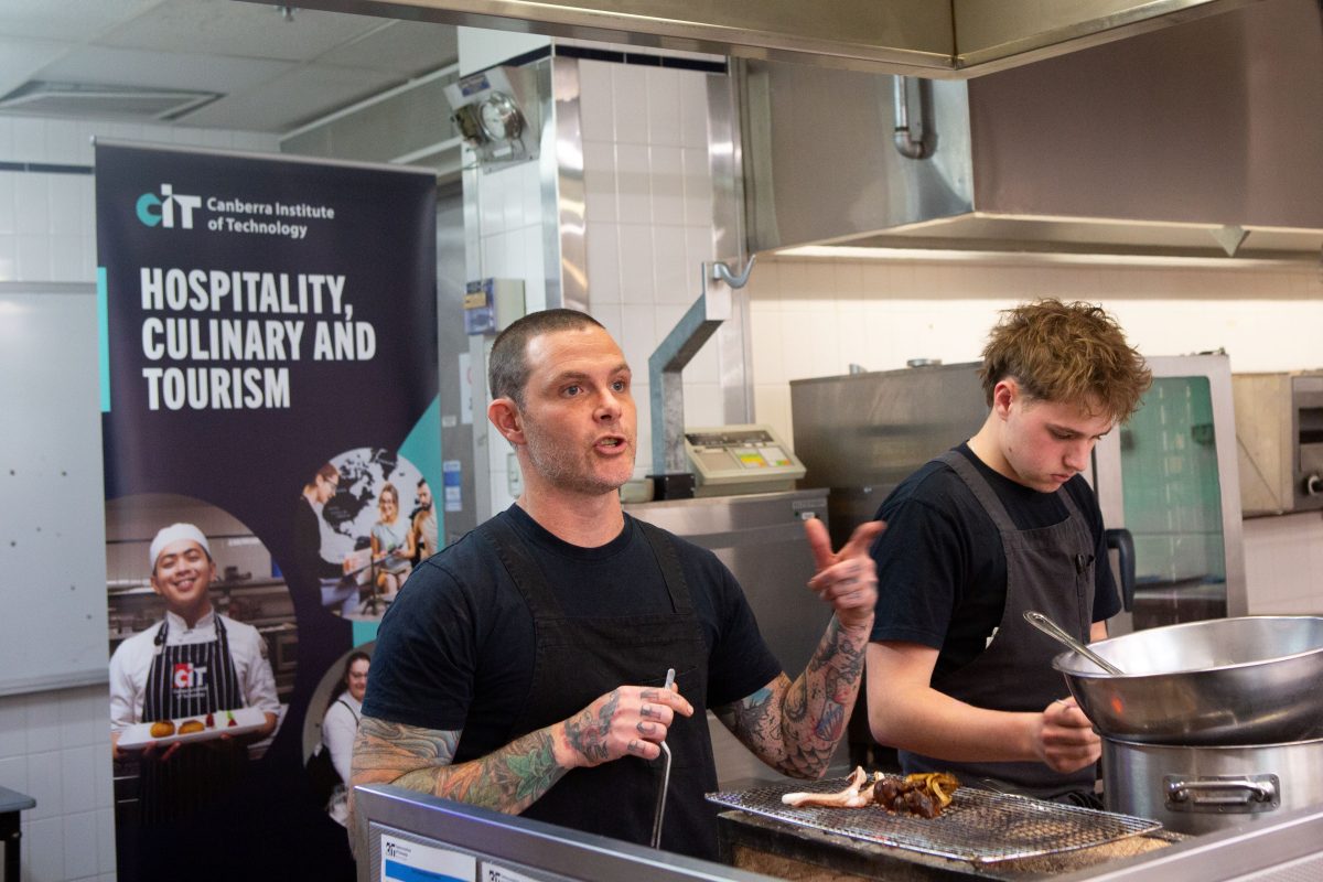 chef teaching in a classroom