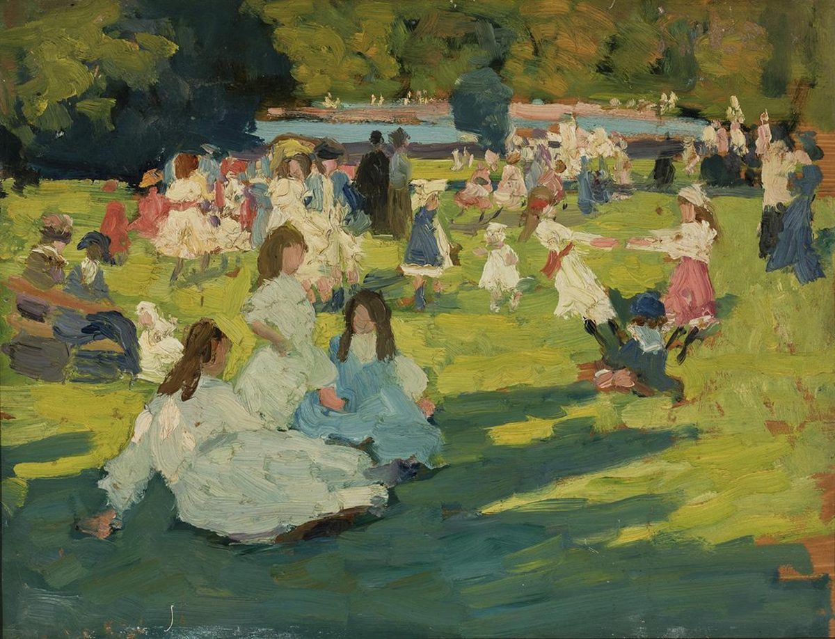 Painting of a picnic