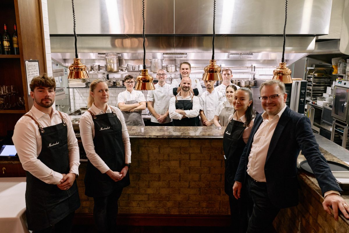 Chef Clem (centre) and the team at Montrachet.