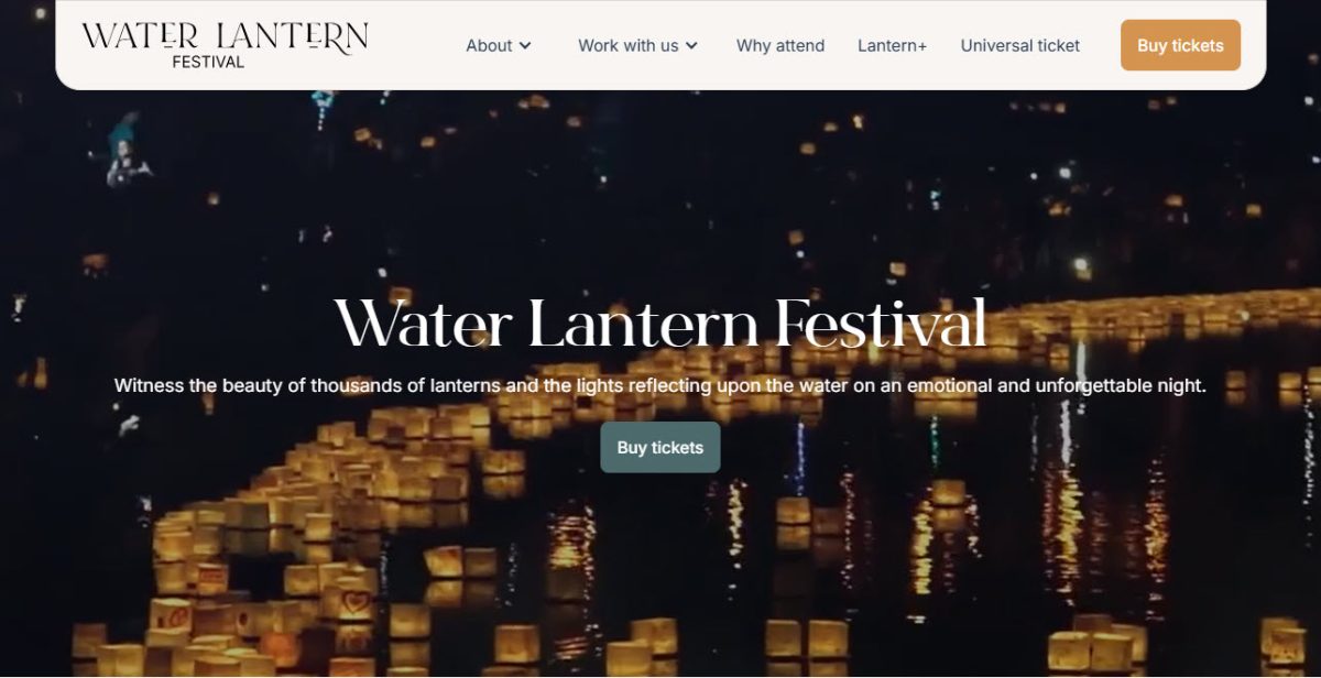 water lantern festival website screenshot