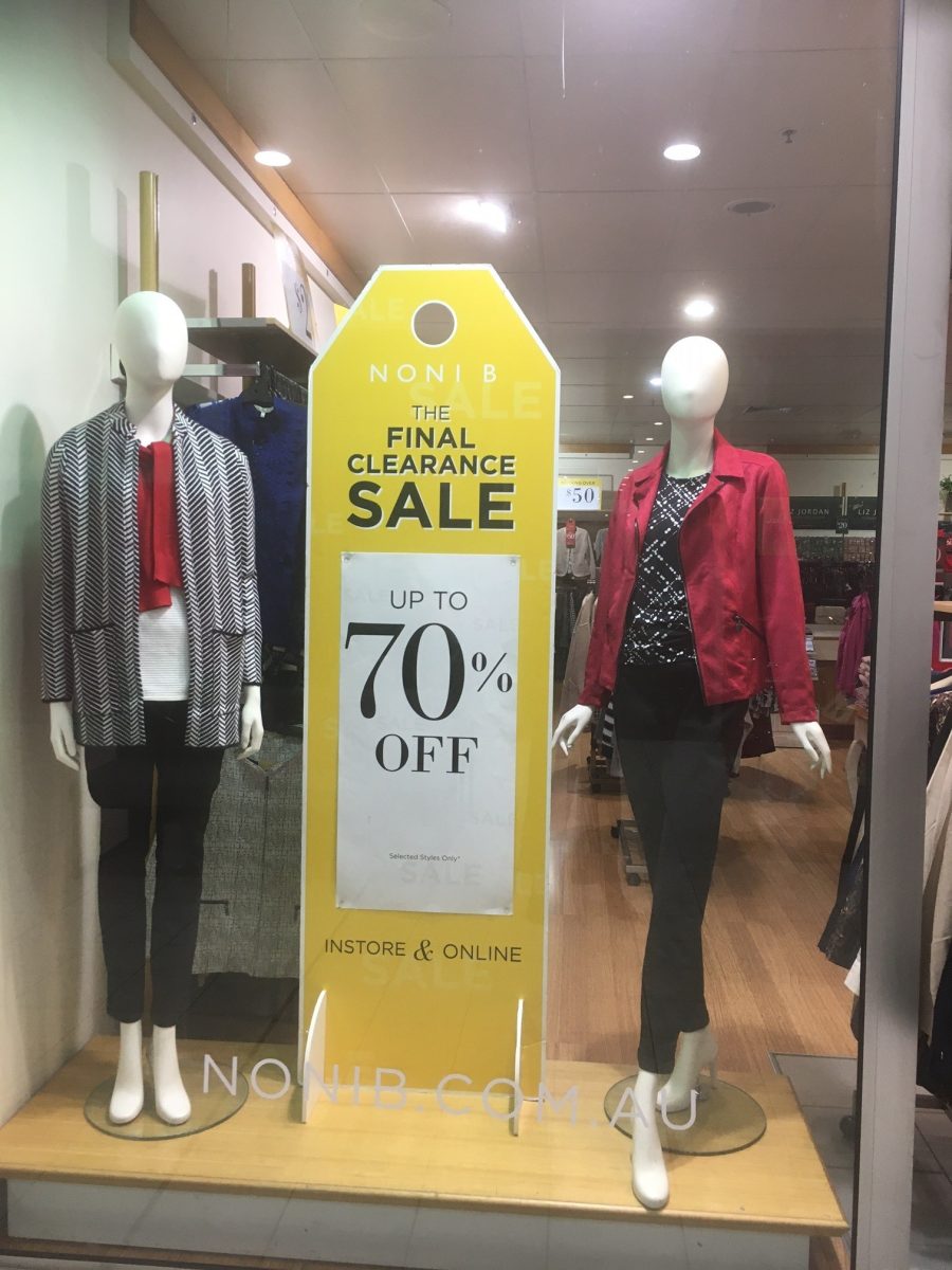 Clothing store sale