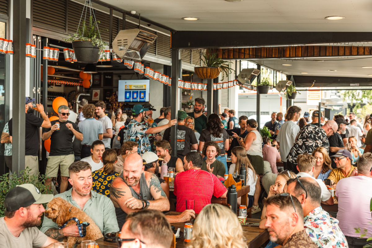 A pub packed with people