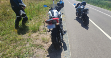 Two motorbikers allegedly caught 100 km/h over speed limit