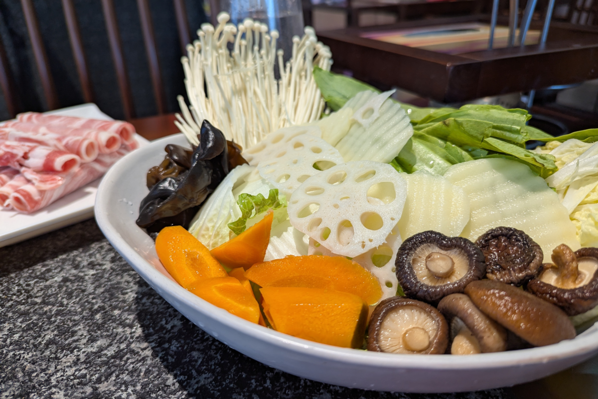 A platter of fresh vegetables