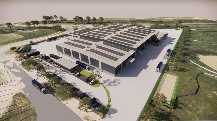 An artist's impression of a new waste-recycling facility