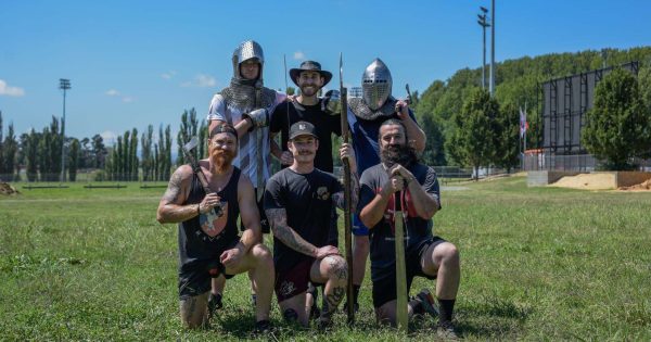 See medieval knights battling it out in the Narrabundah Ballpark every Saturday? Don't worry, it's just these guys ...