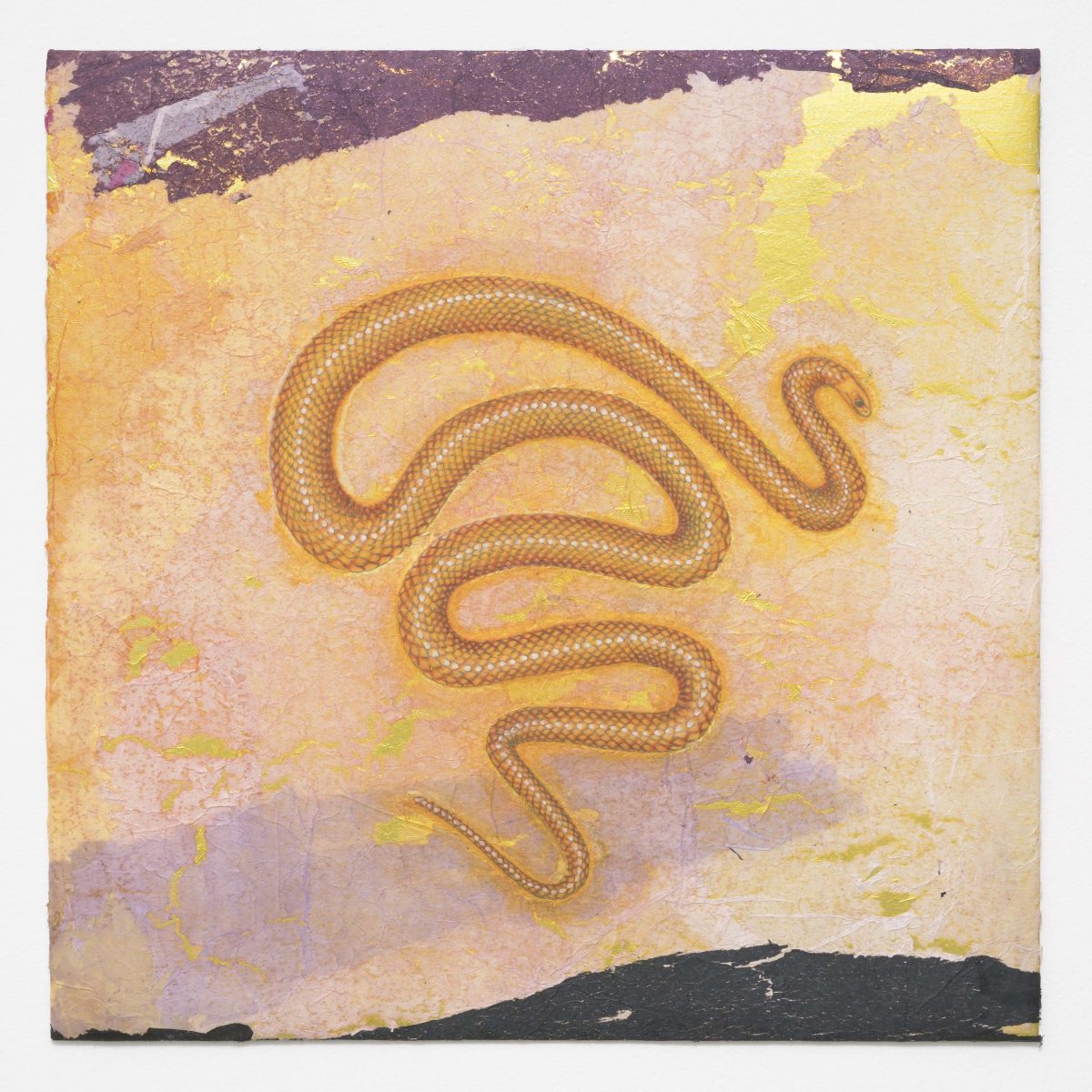 Yellow drawing of a snake