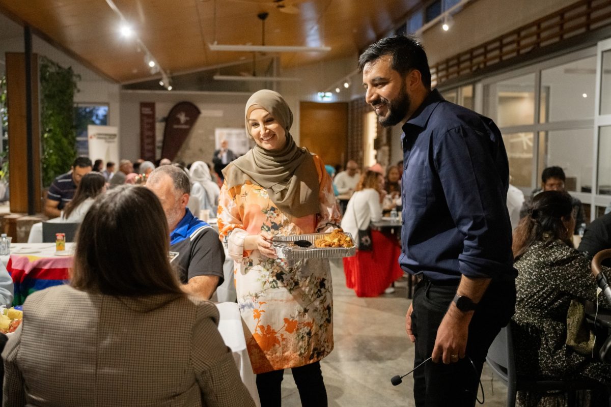 Imran Khan speaking to guests at Ginninderry's Iftar event 2024